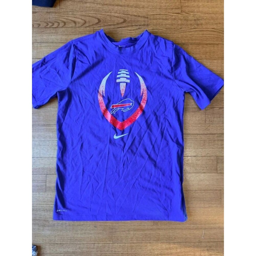 Nike Youth Large L Buffalo Bills Blue Dri-Fit Graphic T-Shirt NFL Football Tee